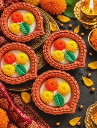ScentilloCandle_Terracotta Diyas with Marigold Candles